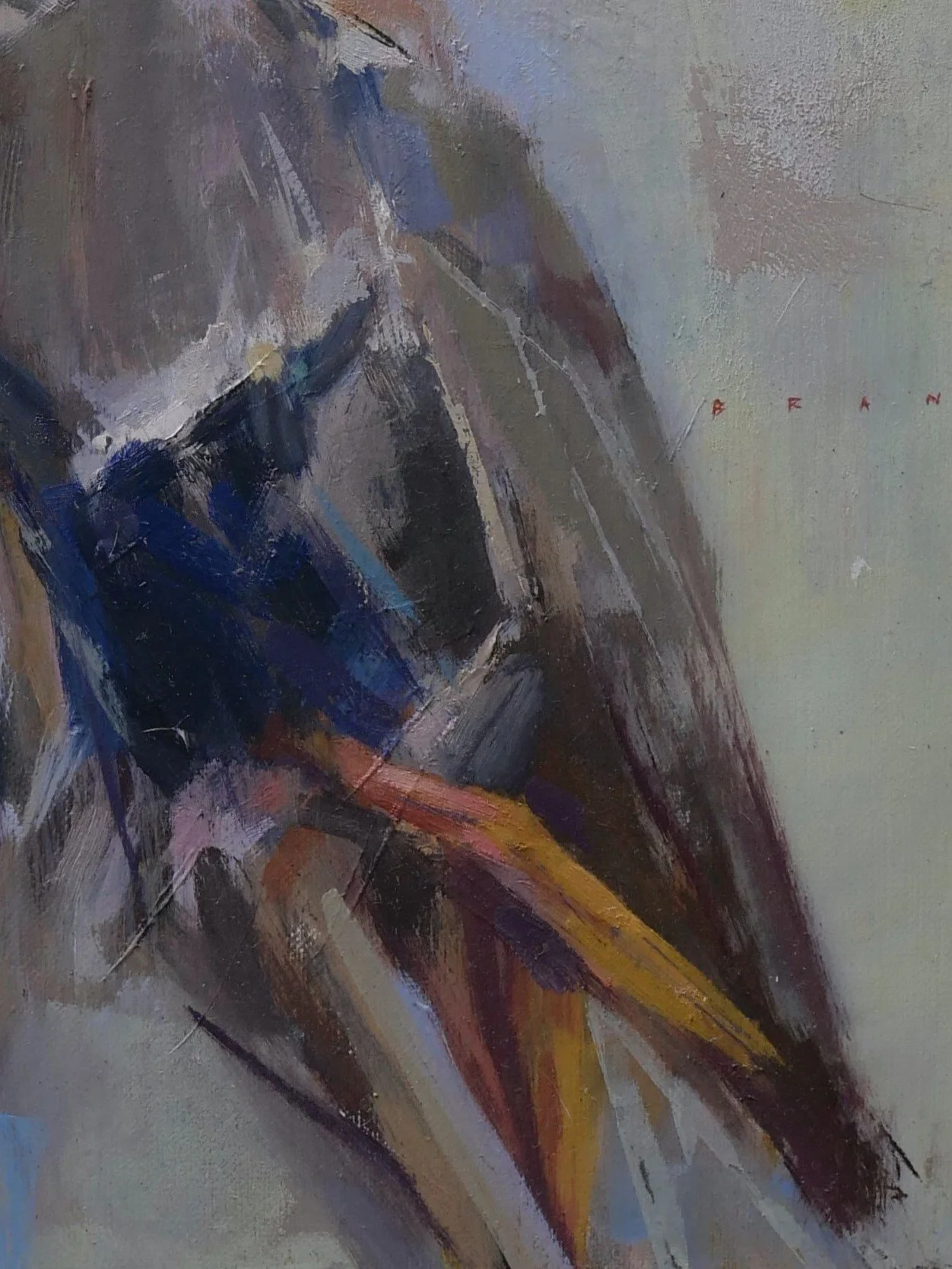 Close-up of Duck Soup, a beautiful still life and original oil painting by Artist Bran Sivas.