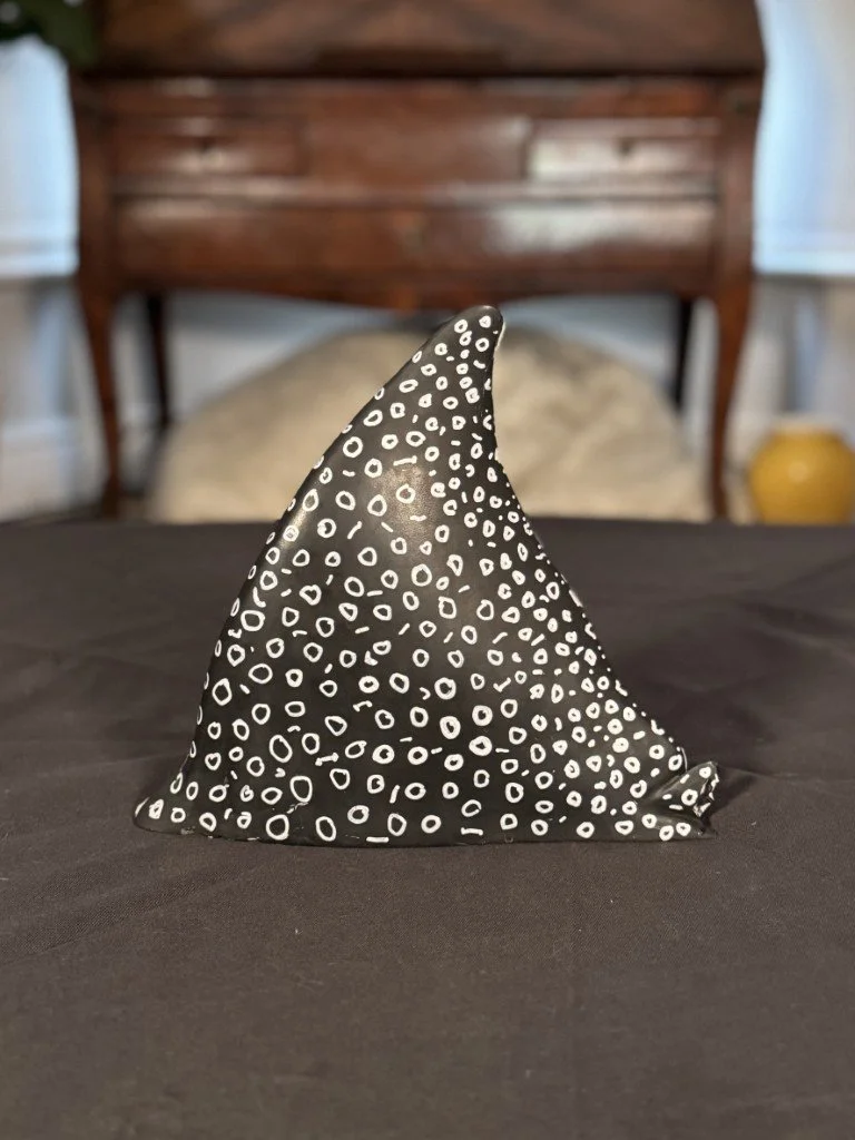 Half Wing Eagle Ray by Julien Hipeau, study in Jesmonite of the movement of an eagle ray for a full wooden sculpture.