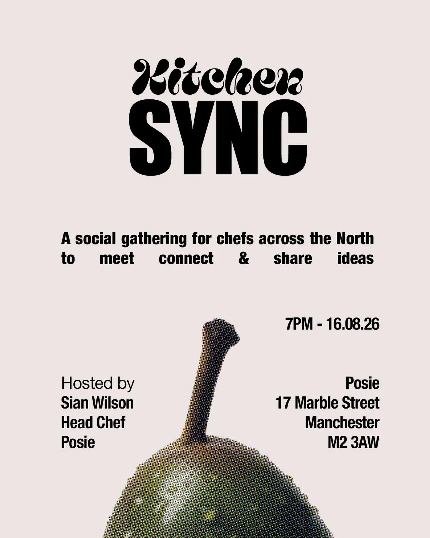 JOIN US ON SUNDAY THE 16TH AUGUST 2026 

WE WILL BE HOSTING OUR FIRST KITCHEN SYNC EVENT, A SOCIAL GATHERING FOR CHEFS AND FELLOW GUESTS TO MEET, CONNECT AND SHARE IDEAS