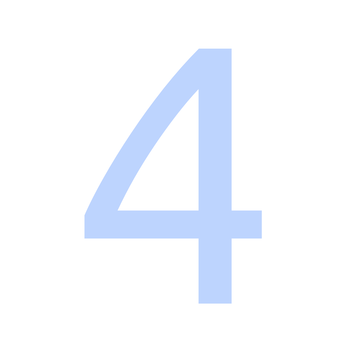 Number 4 in light blue on black background.