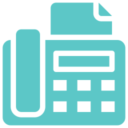 Icon of a landline telephone with a cord and keypad.