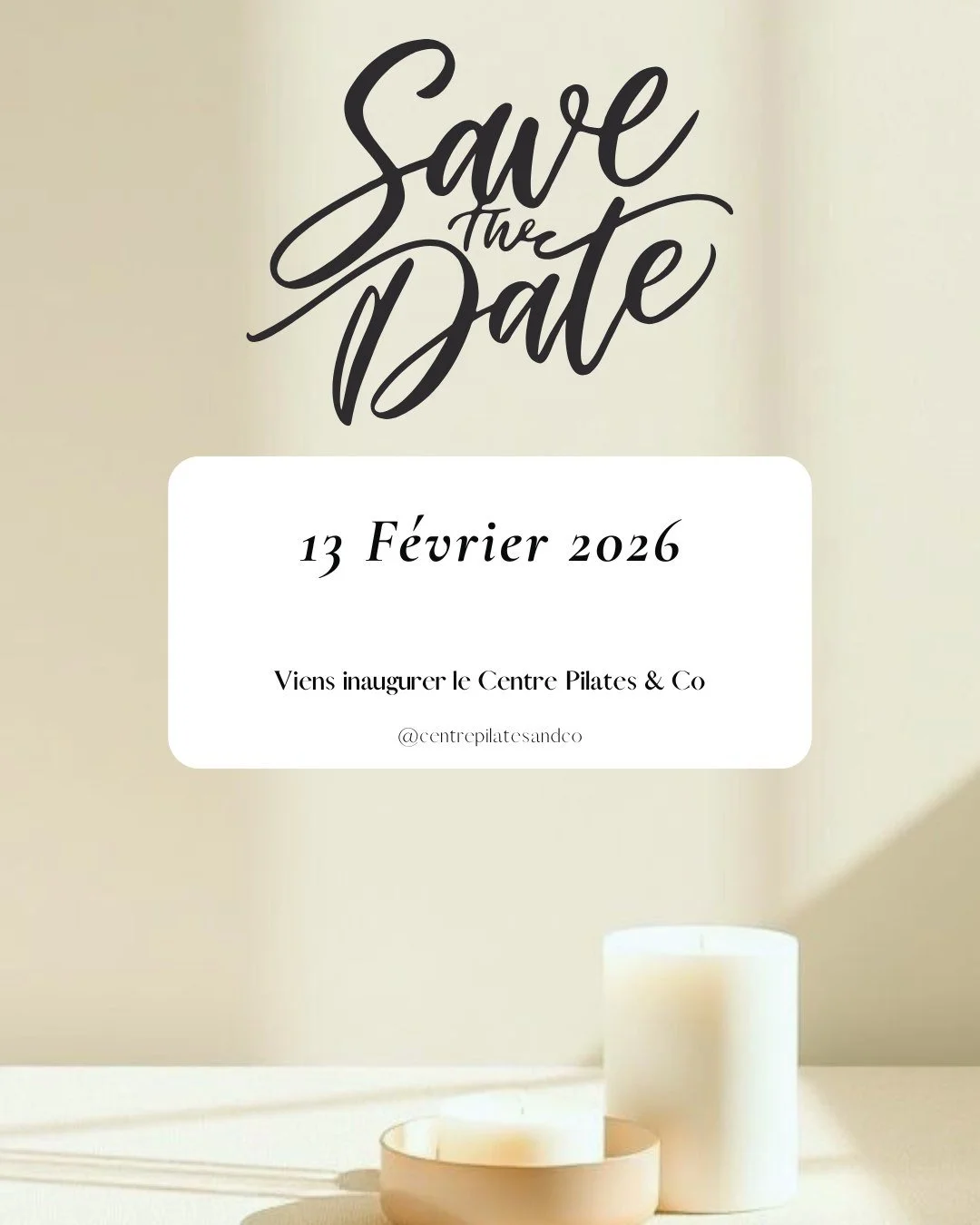 J&rsquo;ai enfin le bonheur de t&rsquo;inviter &agrave; l&rsquo;inauguration officielle du Centre Pilates Co ! ✨🥂

Au programme : 
✨ Visite du studio et d&eacute;couverte du mat&eacute;riel (oui, tu pourras toucher les ressorts du reformer ! 😉) 
✨ 