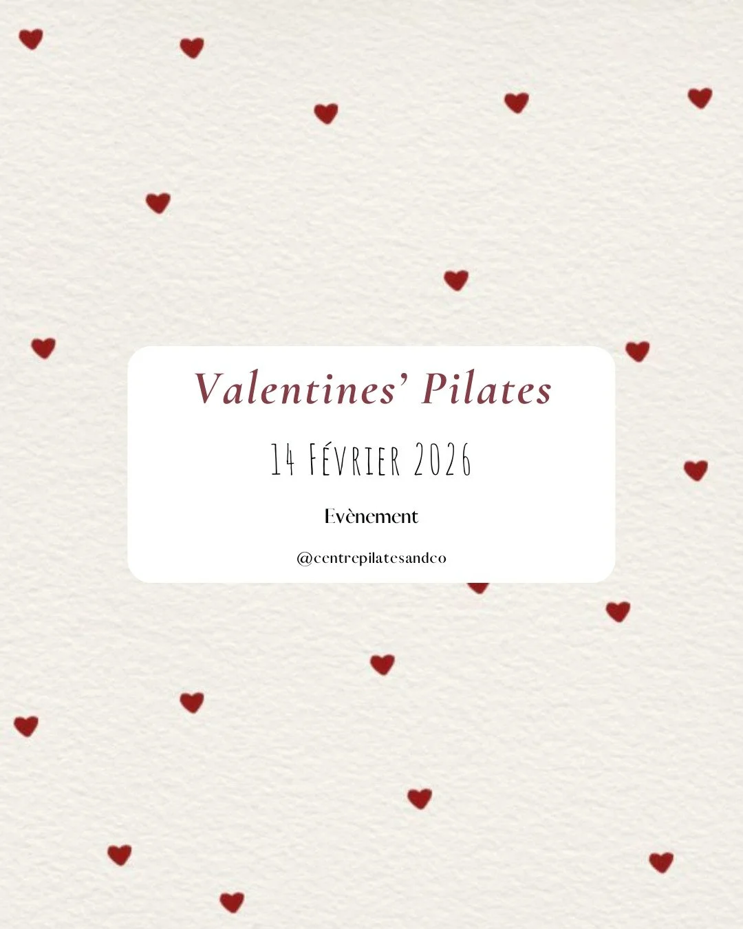❤️ C'est bient&ocirc;t la Semaine de l'Amour et de l'Amiti&eacute; au Centre Pilates &amp; Co ! ❤️
Cette ann&eacute;e, c&eacute;l&eacute;brez la Saint-Valentin d'une mani&egrave;re diff&eacute;rente : en vous offrant un moment de bien-&ecirc;tre et d