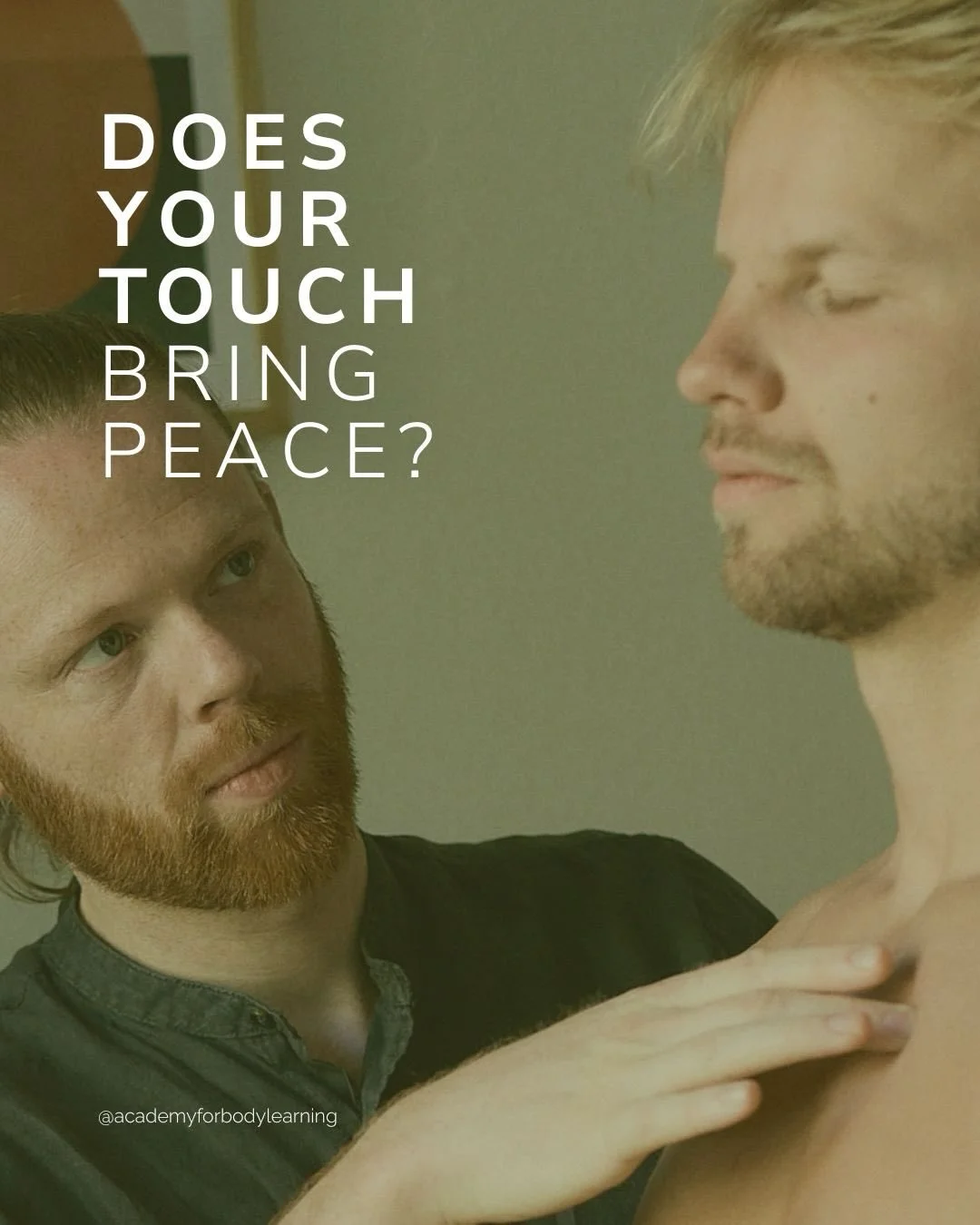 To truly touch someone - whether is be with your hands or your words - is something that is becoming more and more rare. In a world full of digitalisation and rising technology we need humans that really dare to touch in a powerful way. And this is s