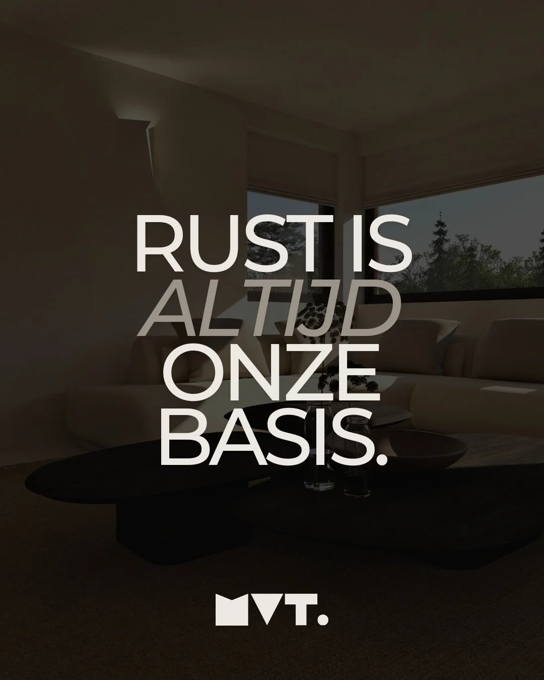 Een interieur moet je leven rustiger maken &mdash; niet voller.

Daarom ontwerpen wij altijd vanuit &eacute;&eacute;n uitgangspunt:
voegt dit rust toe aan jouw dagelijks leven?

Minder ruis. Meer overzicht. Betere flow.
Dat is geen stijlkeuze. Dat is