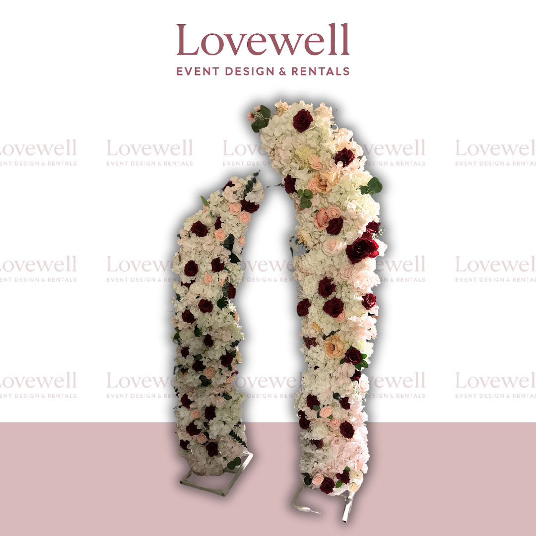 2 Piece Curved Floral Arch Backdrop