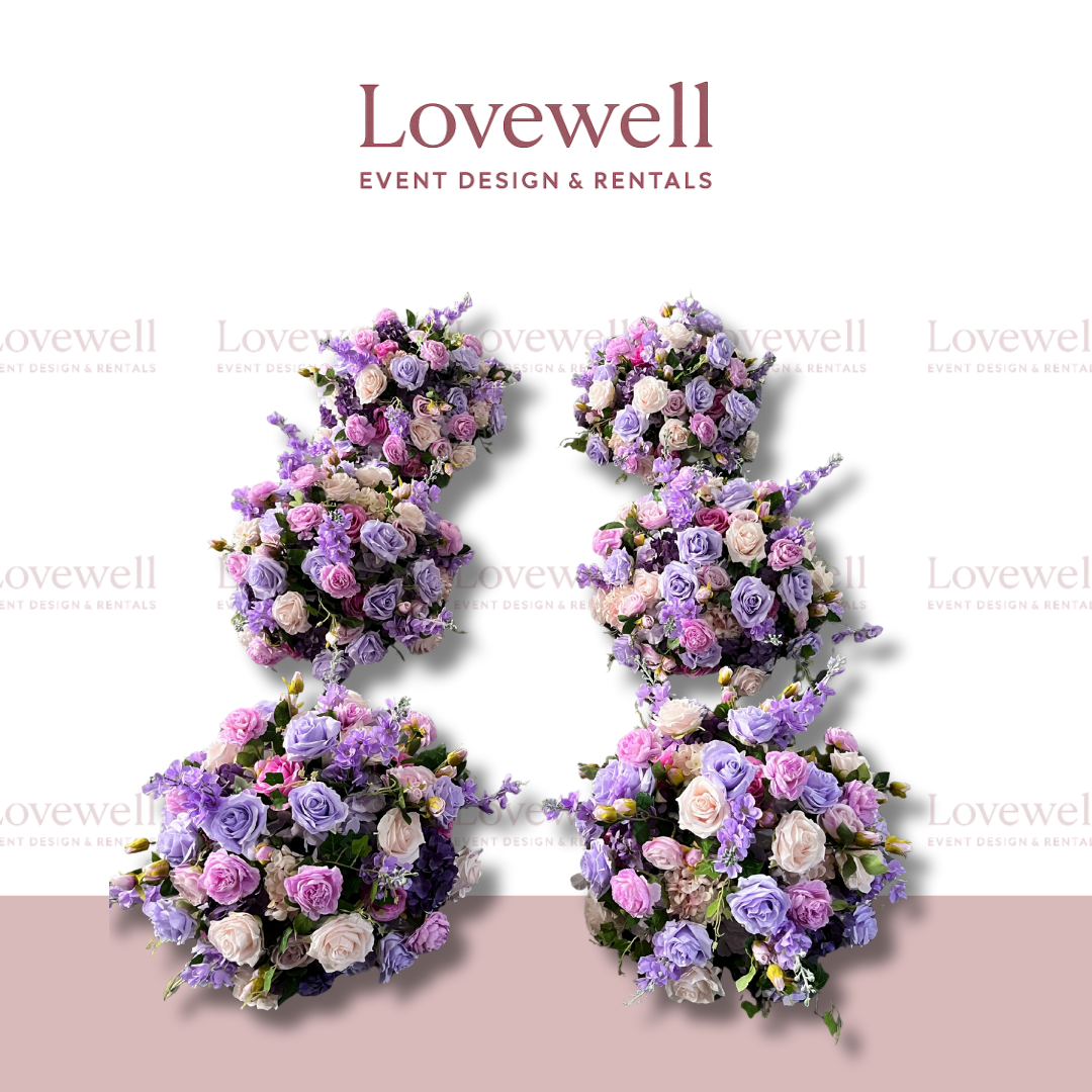 Lush Faux Floral Flower Ball - Purple & Lavender