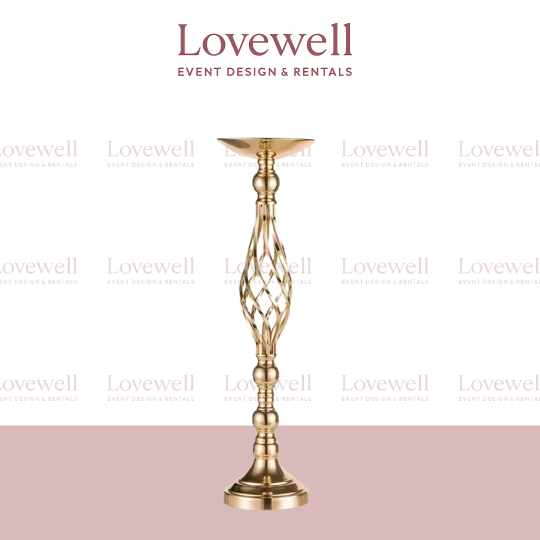 Gold Trellis Flower Stand