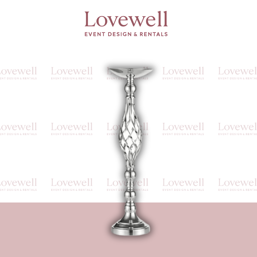 Silver Trellis Flower Stand