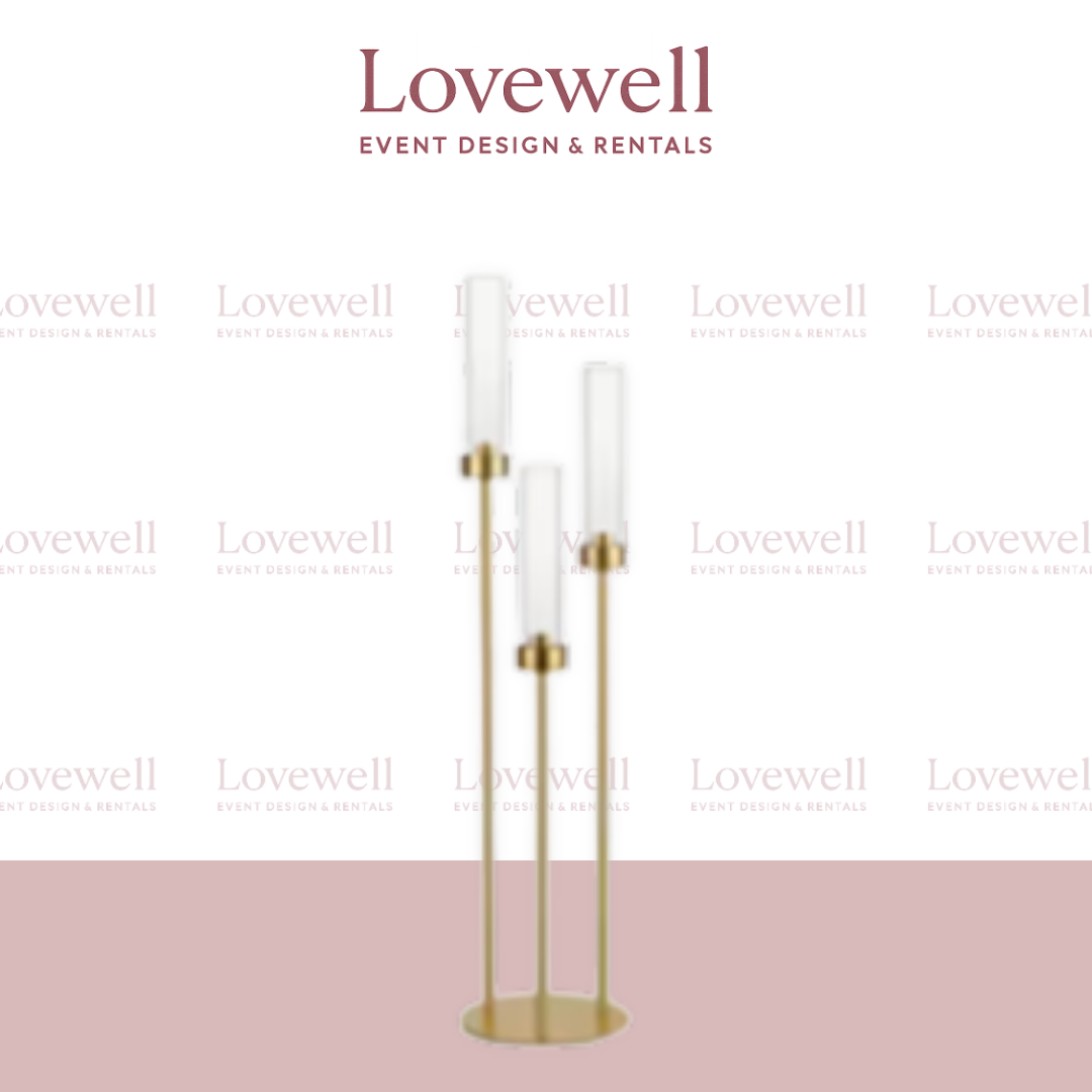 Gold Candelabra 3-Arm Candle Holder