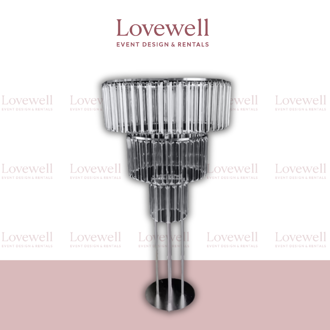 Silver 3-tier Chandlier Stand