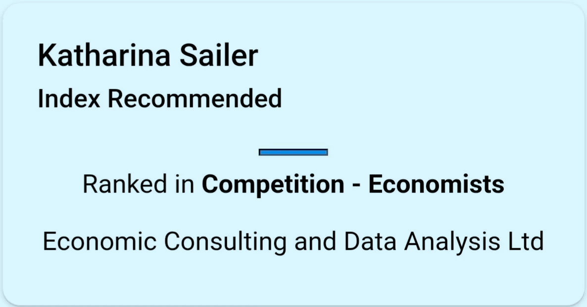 Recommended by Clients and Peers: Katharina Sailer Named in Lexology Competition 2025 Guide