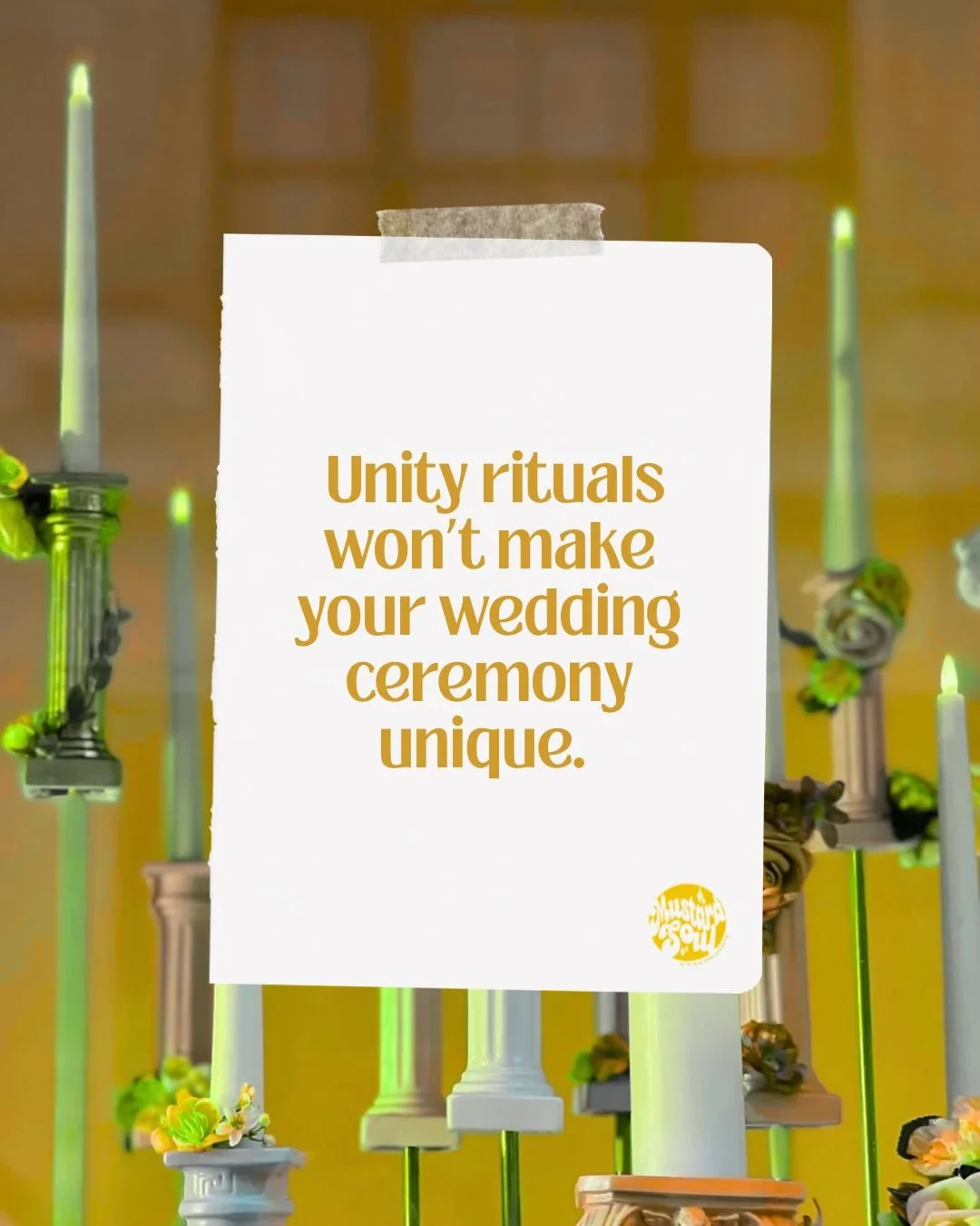 I wanted to talk about this because I think it matters.

Unity rituals are wonderful  when they genuinely mean something to you both. When the symbolism actually reflects who you are.

But I think some couples are being led to believe that&rsquo;s wh