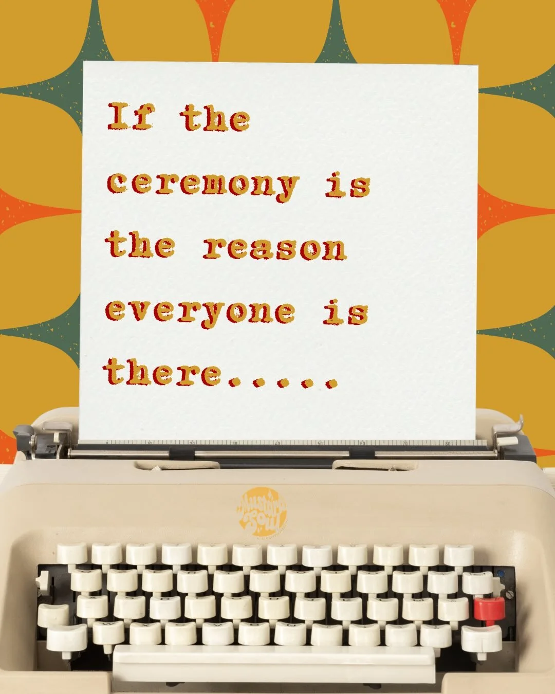 Many couples spend months choosing flowers, sampling cake flavours and considering photographers. 

Everyone talks endlessly about plans for the reception.

But the wedding ceremony,  the actual moment you commit to each other, is sometimes treated l