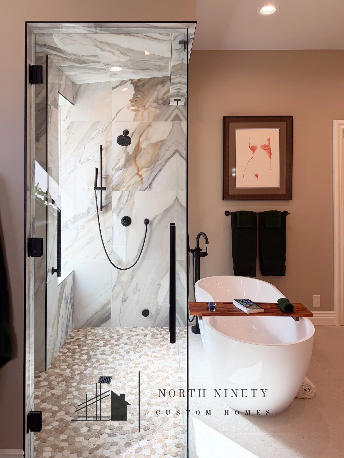 A closer look at this absolutely stunning bathroom transformation 🛁
*
*
A private retreat with heated floors, a custom steam shower, single-pane glass, and a freestanding tub&mdash; all built for daily luxury. 
* 
*
*
Ready to build or remodel ?
Con