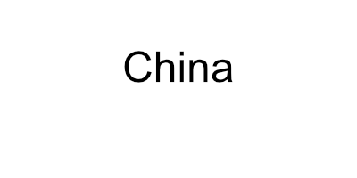 Speech bubble with the word "China"