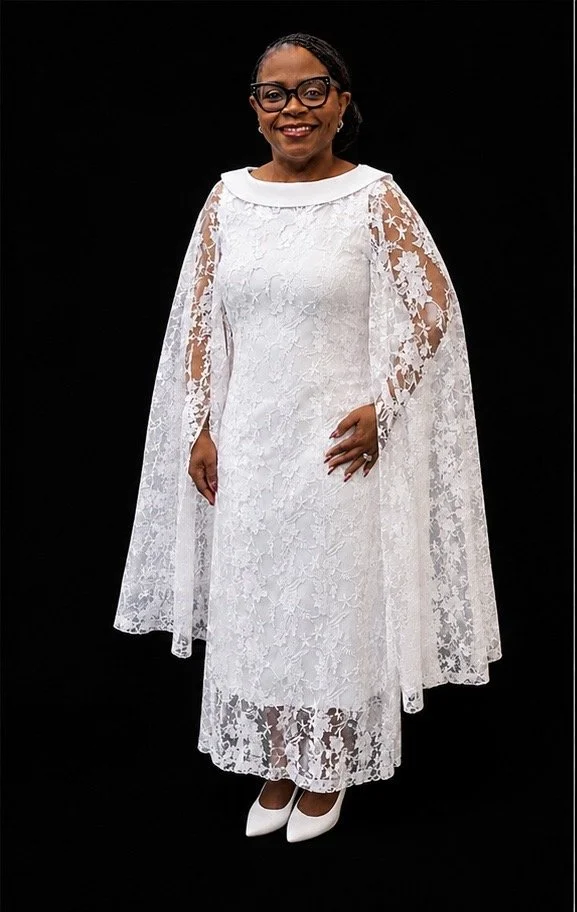 The Divine Elegance Lace Cape Dress - 1672