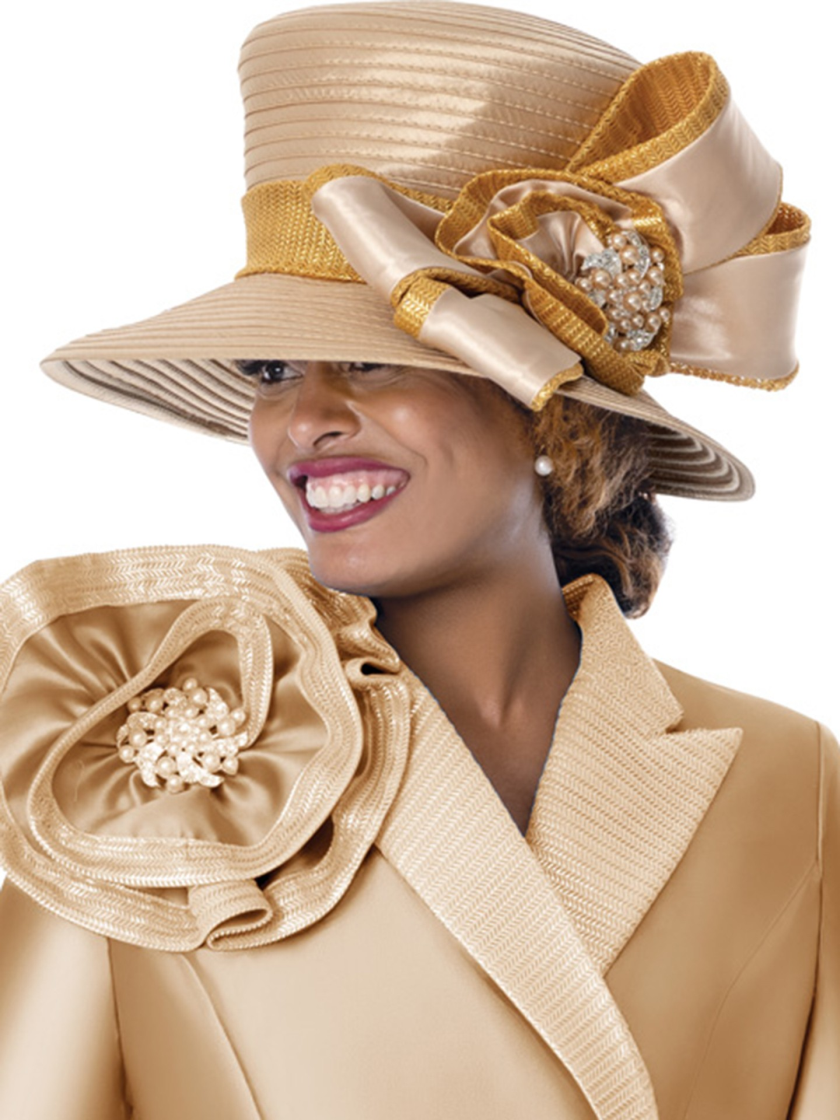 Golden Opulence Couture Hat