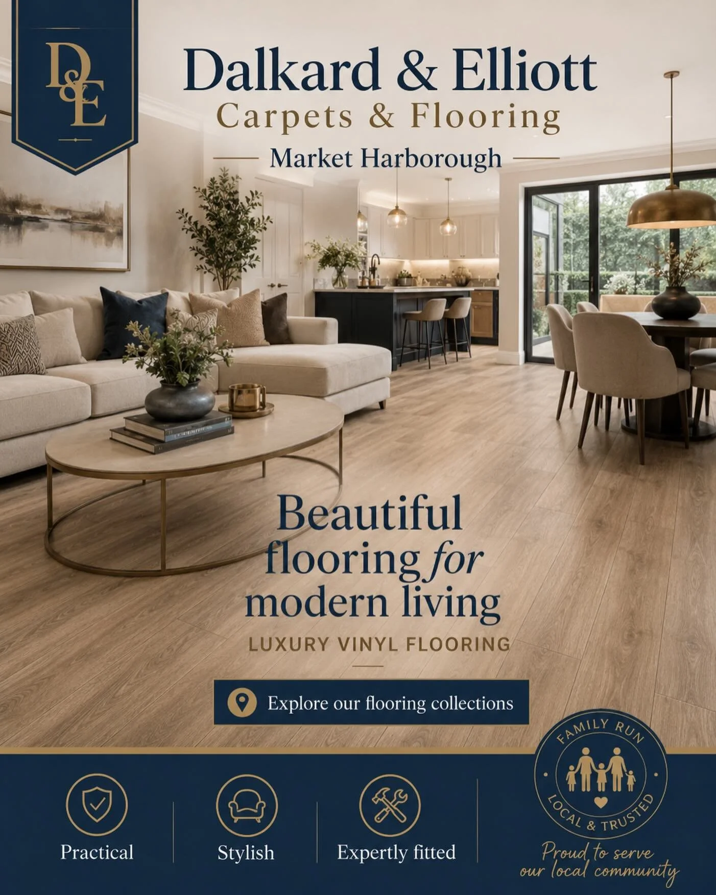 Hey Dalkard Elliott, we have a fantastic collection of LVT to choose from, from brands such as Brampton Chase, Limitless, Furlong flooring, Ambiance, Invictus. 

Pop in to view our ranges and Myself or my dad George will put the kettle on and you can