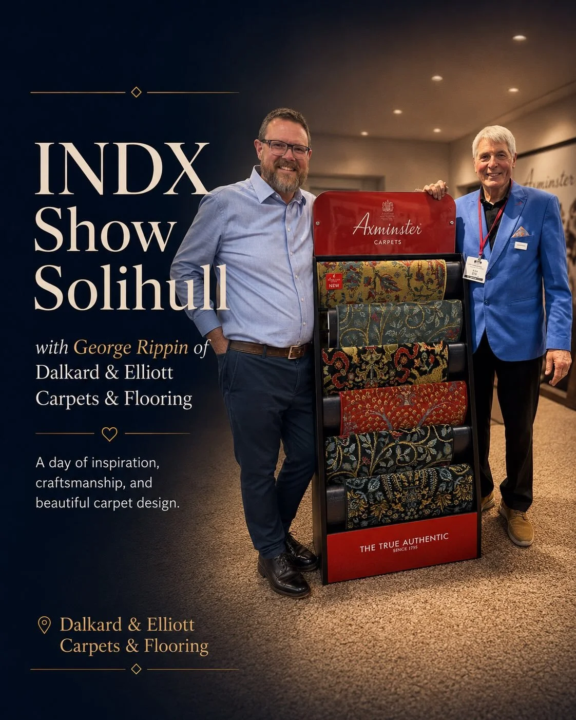 @indxshows Solihull. I didn&rsquo;t get to attend but my dad the manager did and he had a fantastic time meeting everyone and thoroughly enjoyed the day and meal. I hope to attend next time.

#indxshows #carpetshow #cavaliercarpets #causewaycarpets #