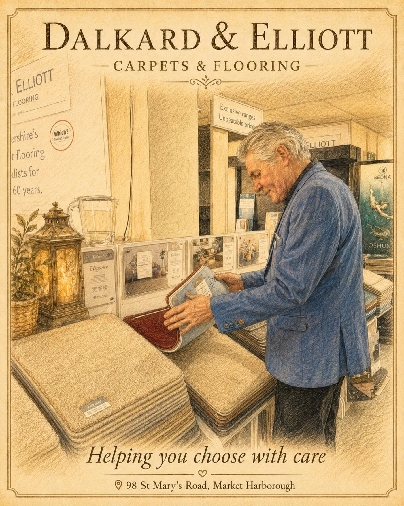 Beautiful carpets, vinyl and LVT flooring in Market Harborough. Visit Dalkard &amp; Elliott Carpets &amp; Flooring for friendly advice, quality flooring, free measuring and a relaxed showroom experience.

#MarketHarborough
#wigston 
#oadby 
#Leiceste