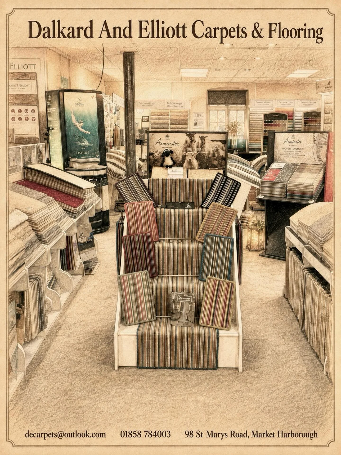 Beautiful carpets, vinyl and LVT flooring in Market Harborough. Visit Dalkard &amp; Elliott Carpets &amp; Flooring for friendly advice, quality flooring, free measuring and a relaxed showroom experience. 

#MarketHarborough
#CarpetShowroom
#CarpetIns