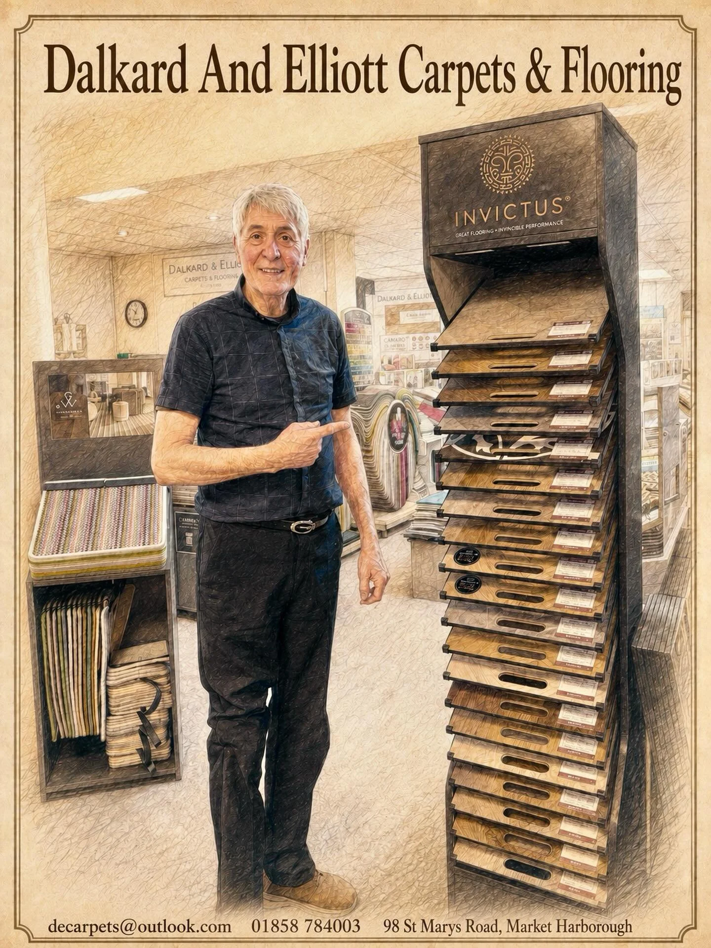 Beautiful carpets, vinyl and LVT flooring in Market Harborough. Visit Dalkard &amp; Elliott Carpets &amp; Flooring for friendly advice, quality flooring, free measuring and a relaxed showroom experience.

#MarketHarborough
#CarpetShowroom
#CarpetInsp