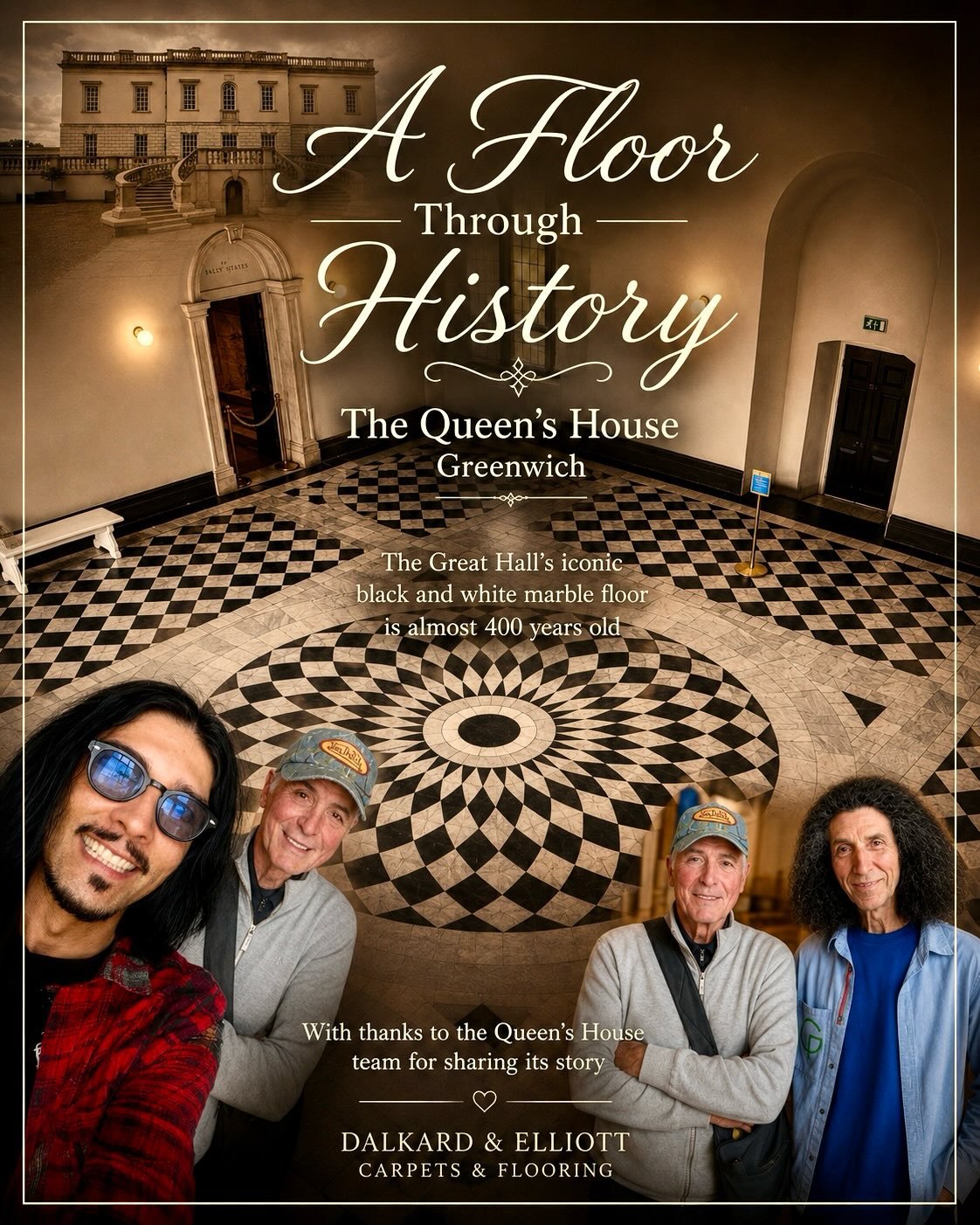 A little flooring inspiration from the beautiful Queen&rsquo;s House in Greenwich.

This incredible black-and-white geometric marble floor has been part of the Great Hall for almost 400 years, and it still completely steals the show.

We were lucky e