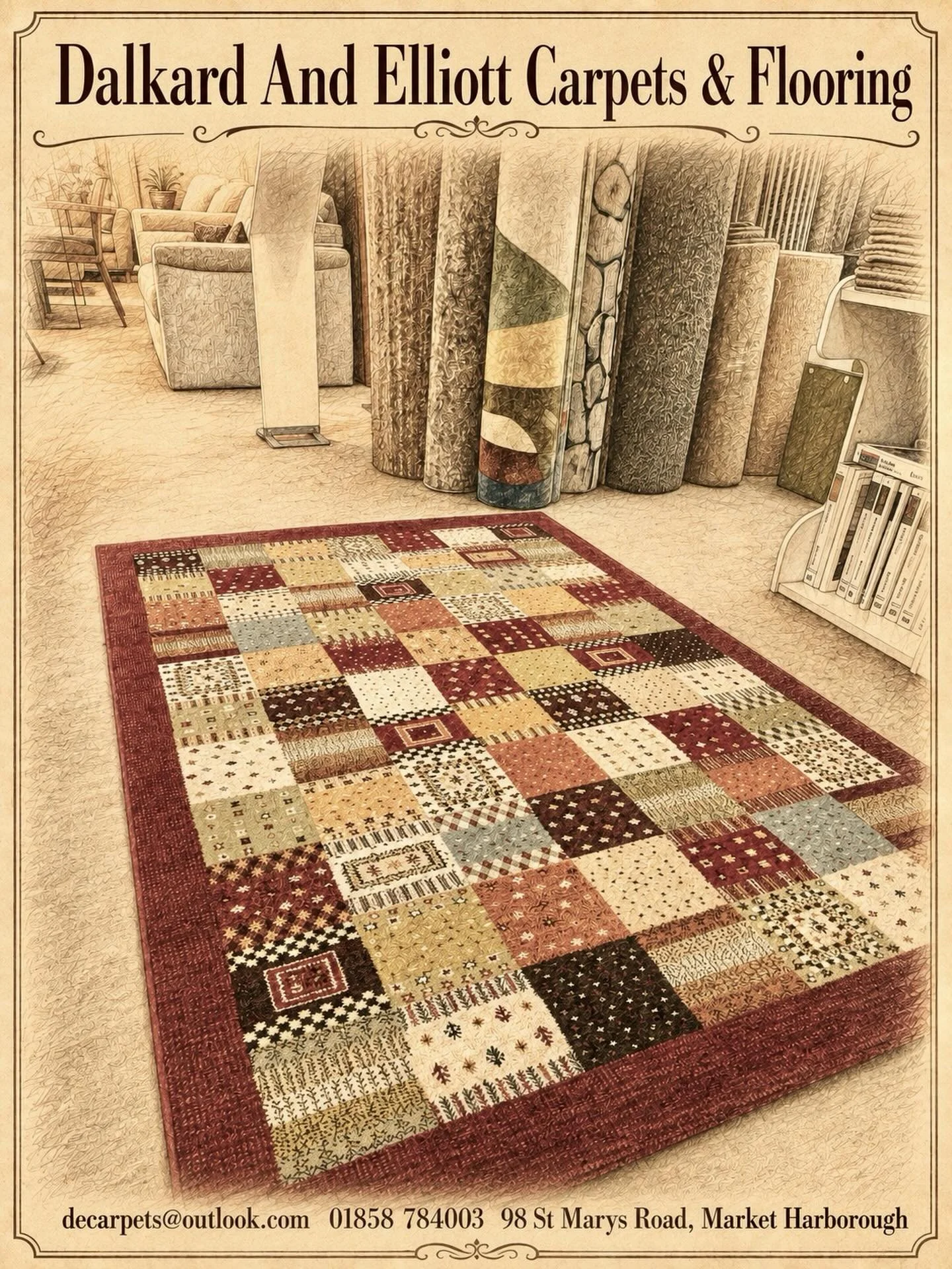Beautiful carpets, vinyl and LVT flooring in Market Harborough. Visit Dalkard &amp; Elliott Carpets &amp; Flooring for friendly advice, quality flooring, free measuring and a relaxed showroom experience.

#MarketHarborough
#CarpetShowroom
#CarpetInsp