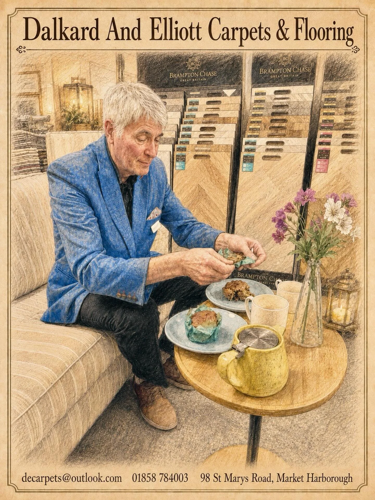 Time for tea at Dalkard &amp; Elliott ☕️🫖

Beautiful carpets, vinyl and LVT flooring in Market Harborough. Visit Dalkard &amp; Elliott Carpets &amp; Flooring for friendly advice, quality flooring, free measuring and a relaxed showroom experience.

#