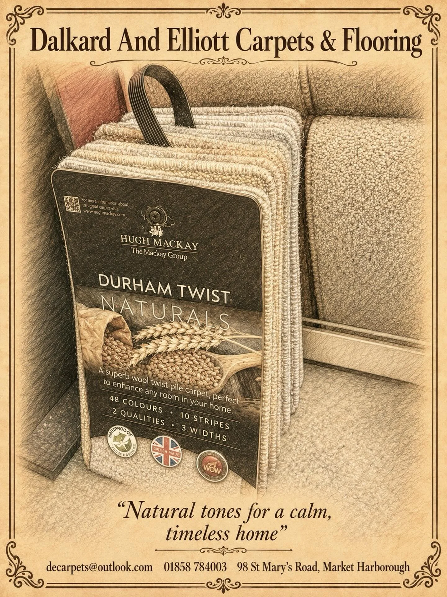 Natural tones for calm timeless home. 

Beautiful carpets, vinyl and LVT flooring in Market Harborough. Visit Dalkard &amp; Elliott Carpets &amp; Flooring for friendly advice, quality flooring, free measuring and a relaxed showroom experience.

#Mark