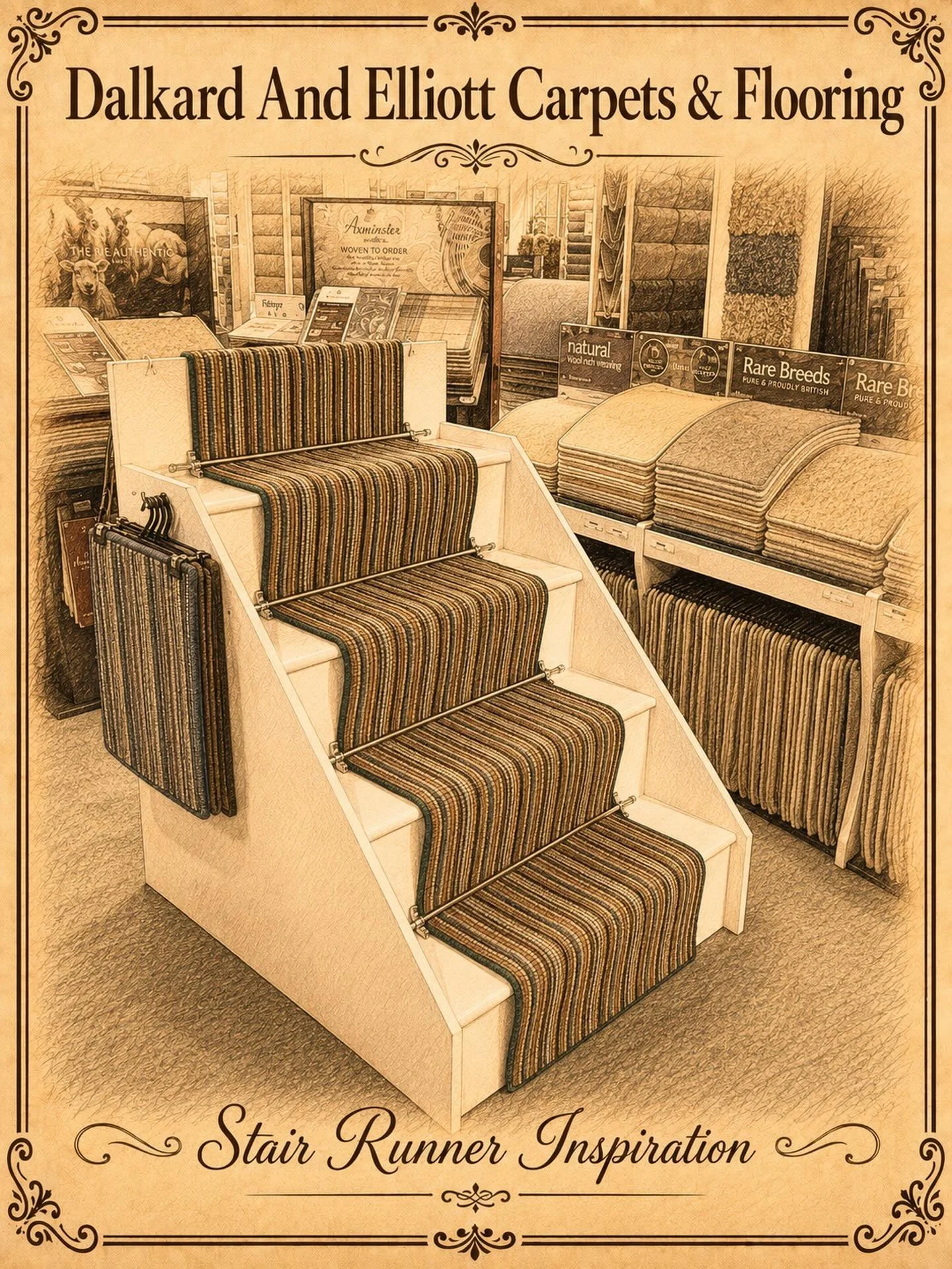 Be inspired by our staircase and how we can help you transform yours 🙂

Beautiful carpets, vinyl and LVT flooring in Market Harborough. Visit Dalkard &amp; Elliott Carpets &amp; Flooring for friendly advice, quality flooring, free measuring and a re