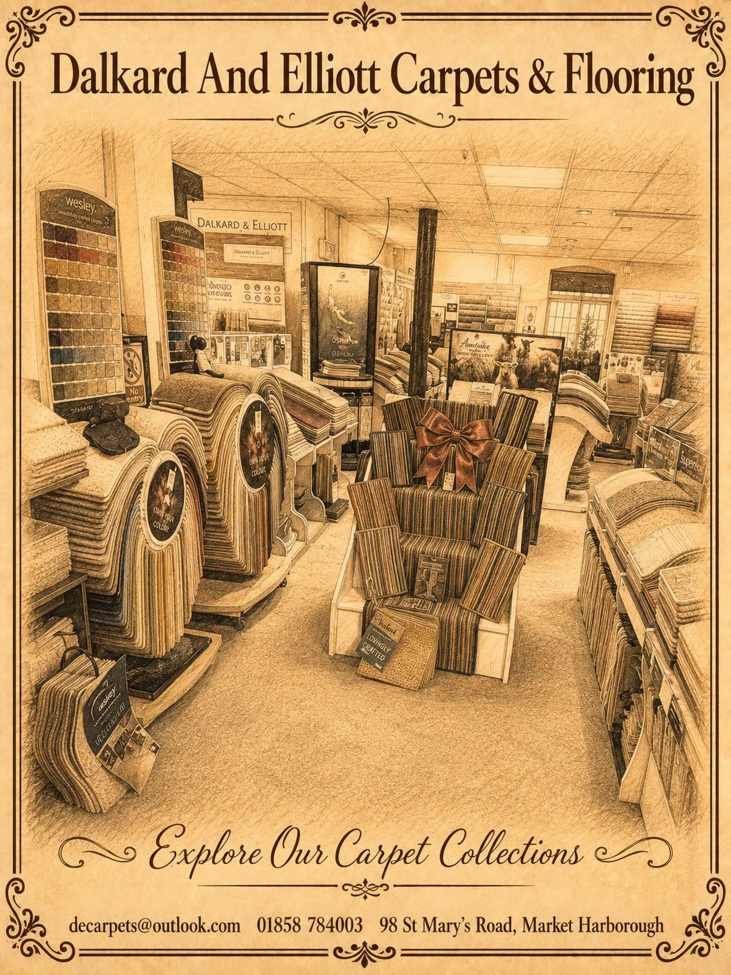 Beautiful carpets, vinyl and LVT flooring in Market Harborough. Visit Dalkard &amp; Elliott Carpets &amp; Flooring for friendly advice, quality flooring, free measuring and a relaxed showroom experience.

#MarketHarborough
#CarpetShowroom
#CarpetInsp