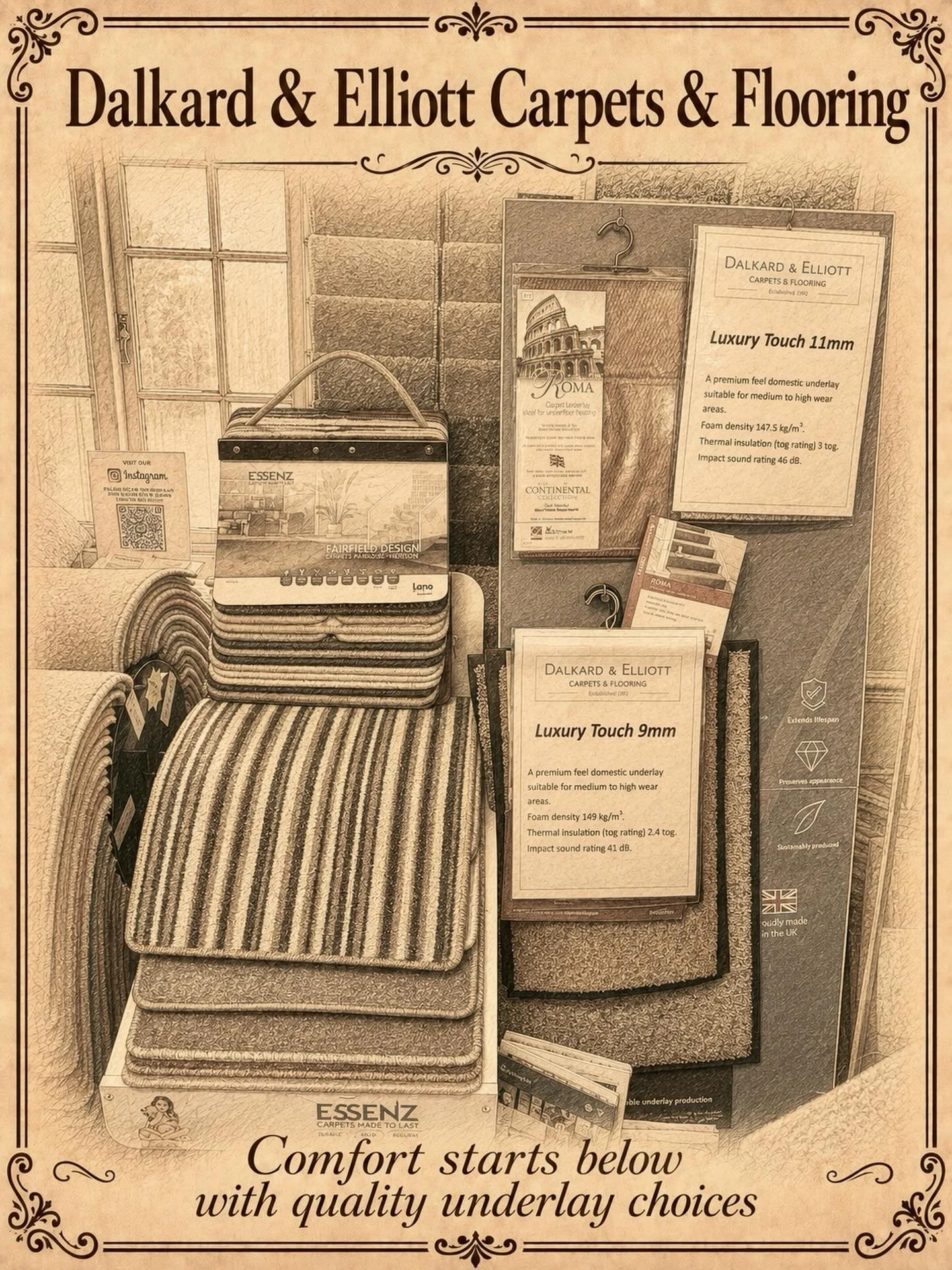 Beautiful carpets, vinyl and LVT flooring in Market Harborough. Visit Dalkard &amp; Elliott Carpets &amp; Flooring for friendly advice, quality flooring, free measuring and a relaxed showroom experience.

#MarketHarborough
#CarpetShowroom
#CarpetInsp