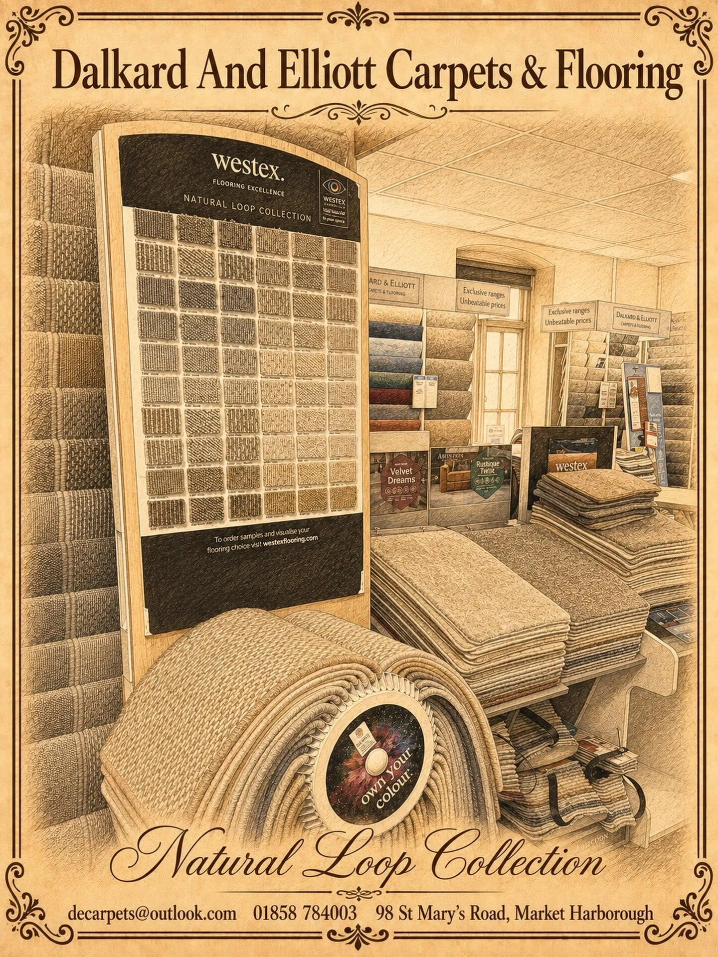 Beautiful carpets, vinyl and LVT flooring in Market Harborough. Visit Dalkard &amp; Elliott Carpets &amp; Flooring for friendly advice, quality flooring, free measuring and a relaxed showroom experience.

#MarketHarborough
#CarpetShowroom
#CarpetInsp