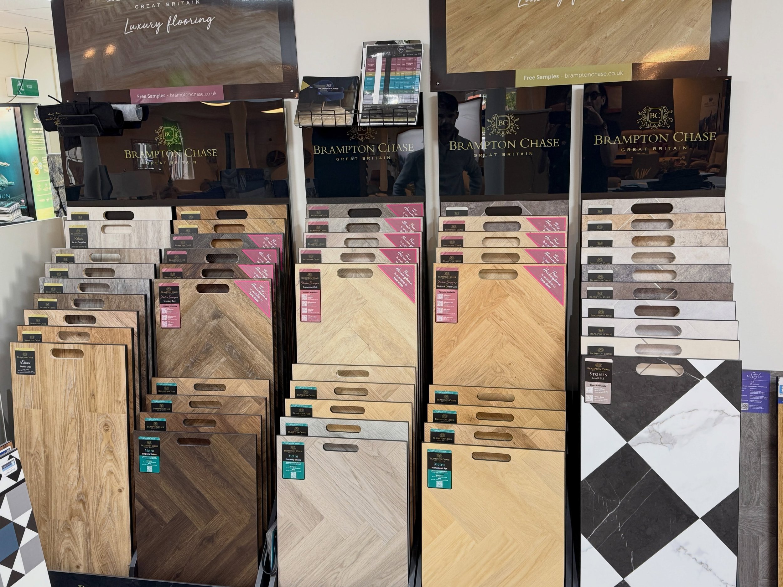 Brampton Chase LVT 

Come and browse our carpet, LVT, Vinyl, Laminate and rug collections here at Dalkard &amp; Elliott. Our manager George who has over 50 years of experience as a fitter and now manager will come out and quote free of charge and pri