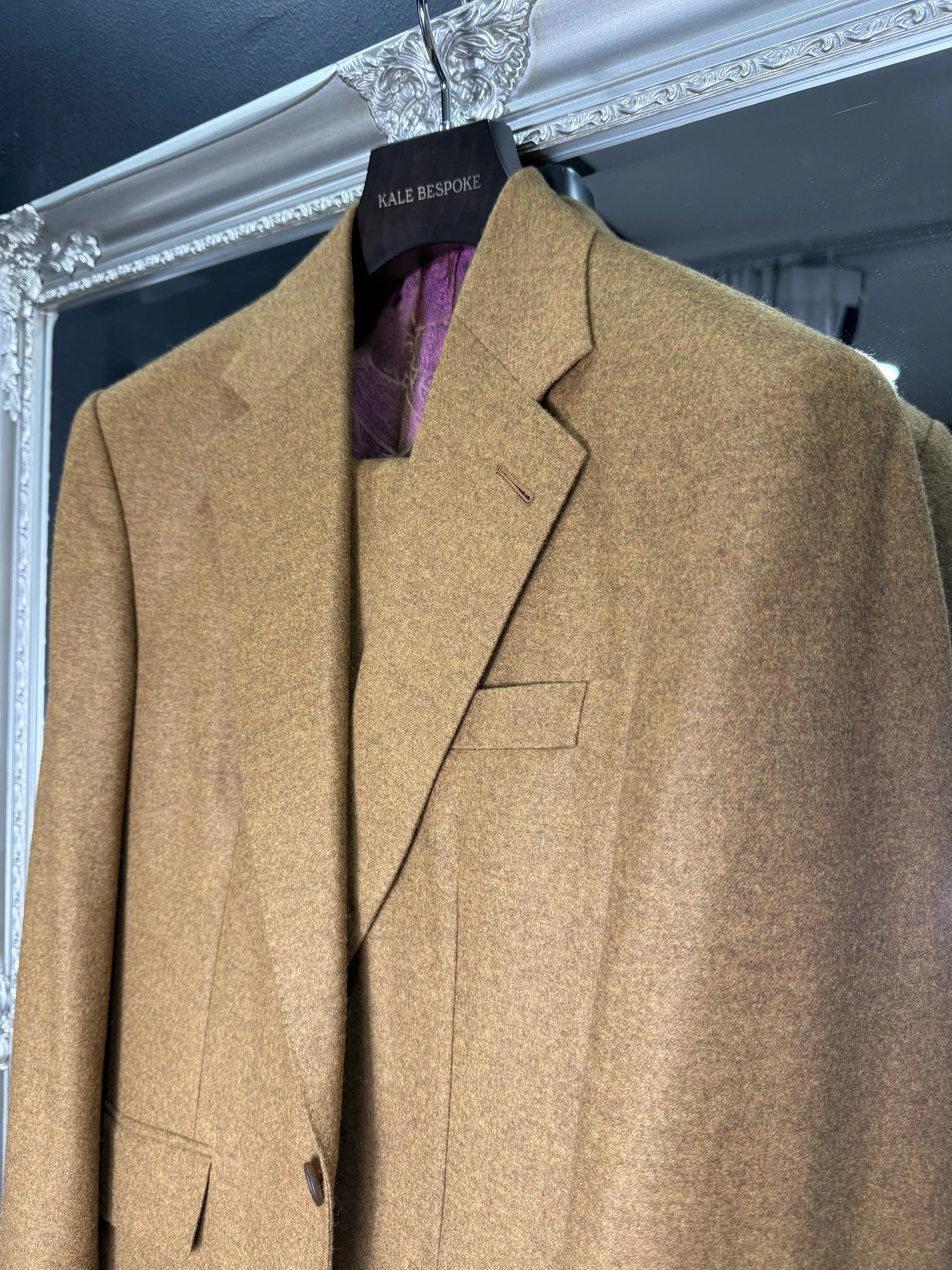 uxbridge flannel suit from standeven 12oz flannel full handmade bespoke suit in mustard colour kale bespoke 