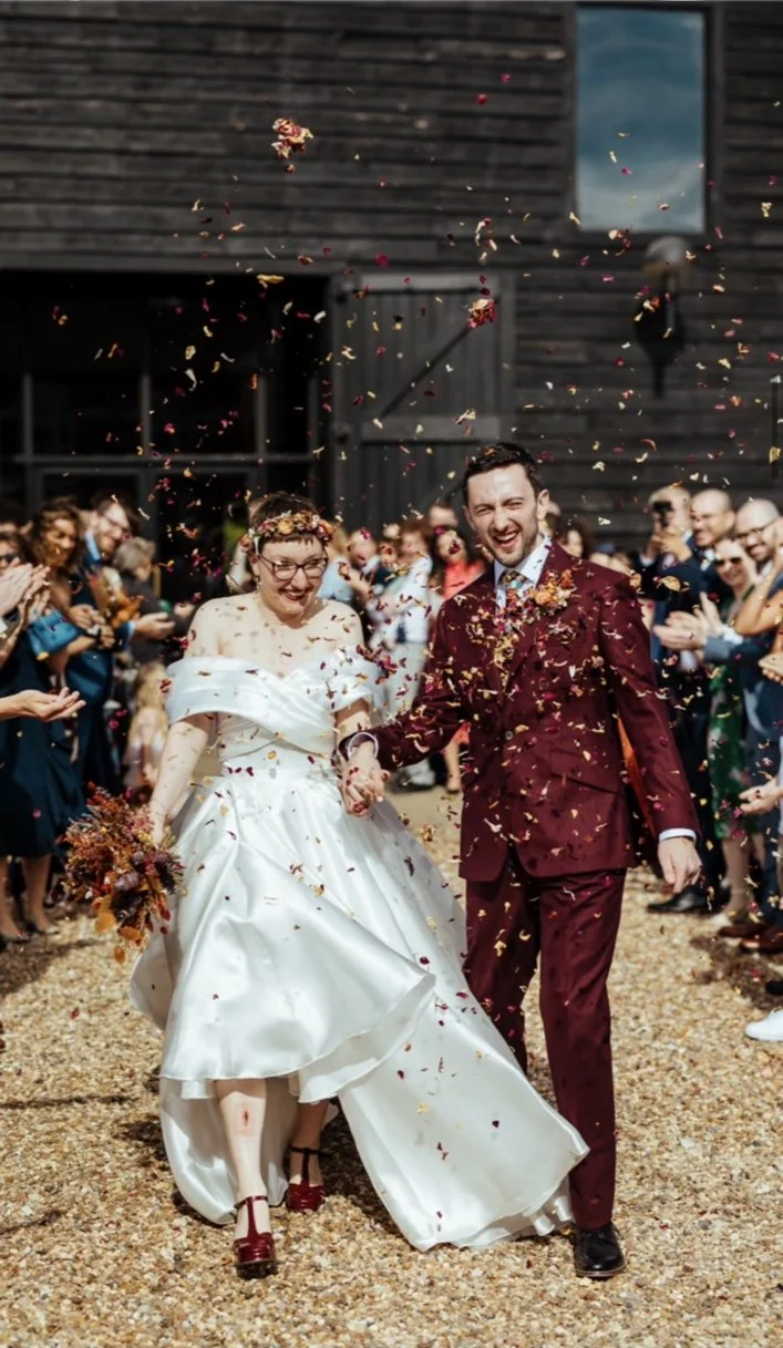 Burgundy flannel three-piece made-to-measure wedding suit, created by Kale Bespoke Tailoring in the City of London.