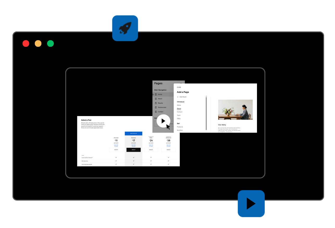 picture of a video that is created by david (davio design) where he explains basics of squarespace
