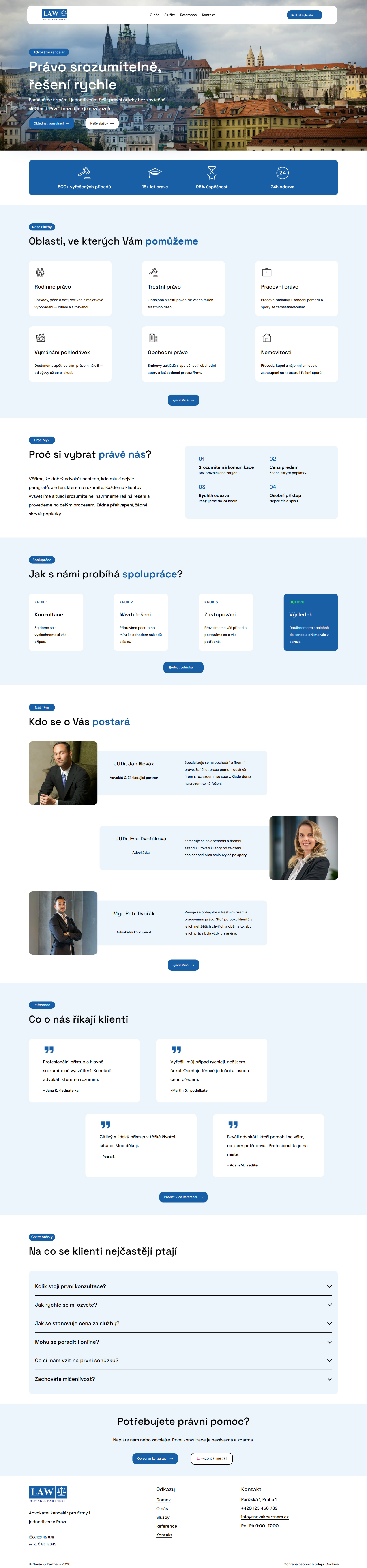 website for a law firm with blue and white colors