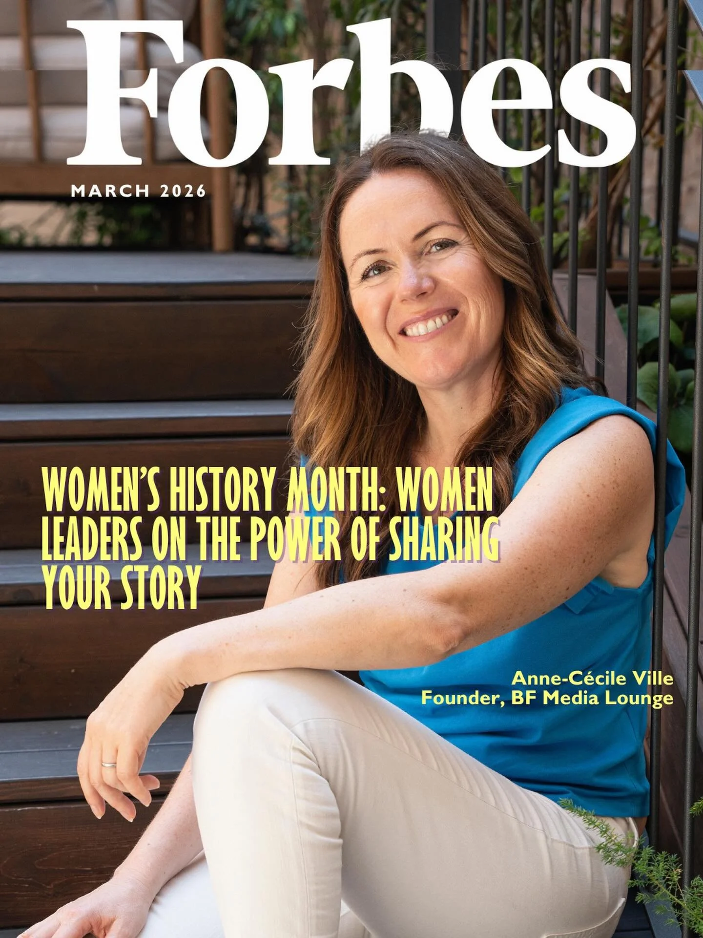 Anne-C&eacute;cile Ville, founder of BF Media Lounge, was recently featured in Forbes following a talk on women owning their stories, alongside an inspiring group of female leaders.

In the article, she shares one simple but powerful idea:
&ldquo;Try