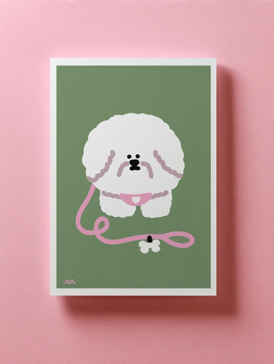 Affiche A4 - Bichon frisé