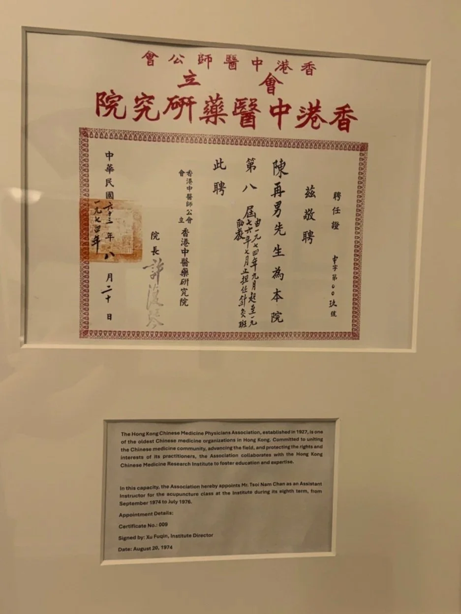 This showcases Dr. Chan being selected for a teaching position to share his knowledge of acupuncture with the world