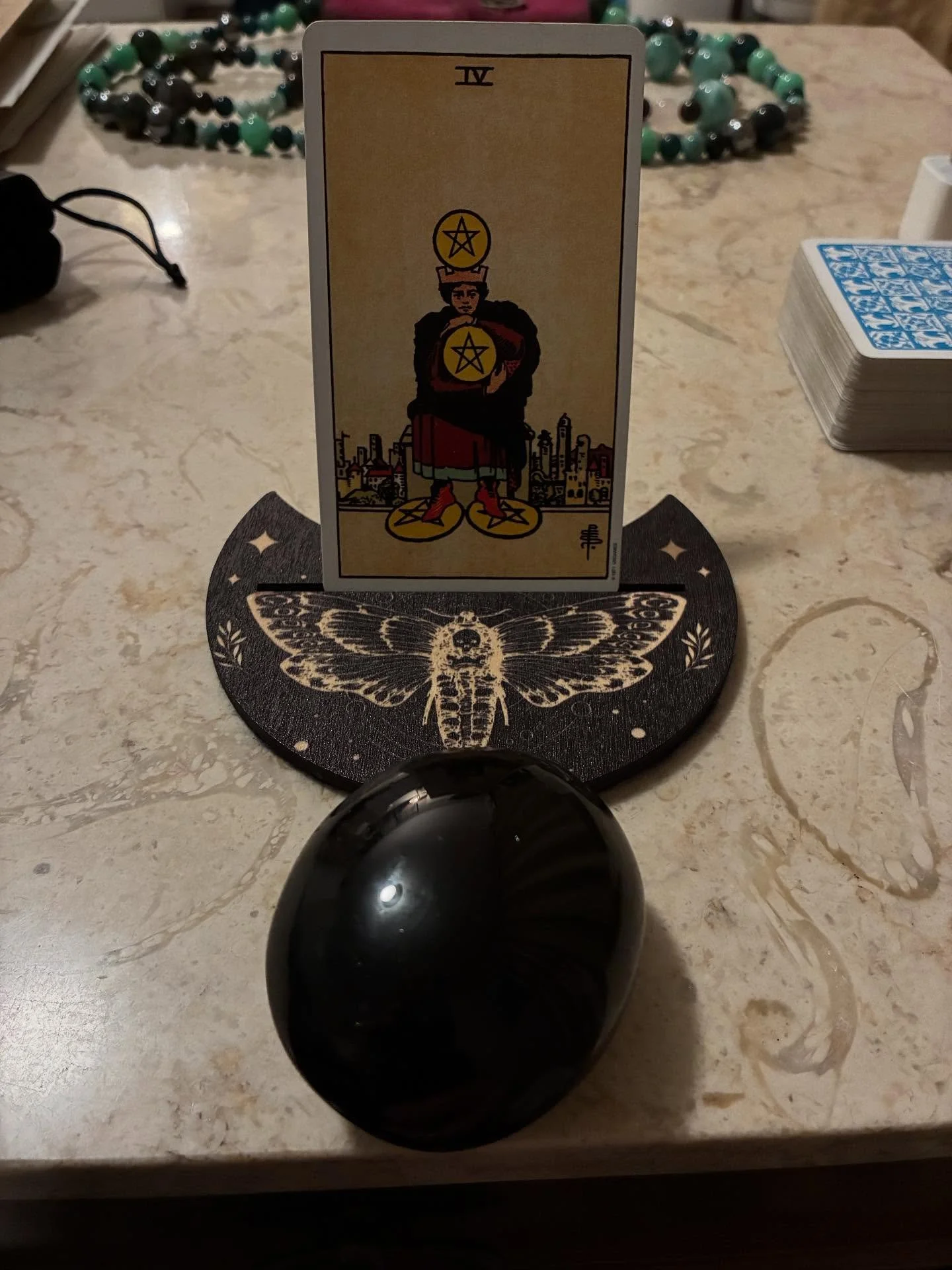 Tuesday, 28 October 2025 - ThE Fruit$ of YouR LAbor BeCome Visible

Card:. 4 of Pentacles
Energy:. Black Tourmaline 
Ruling Number:. 4
Chakra:. Heart
Song:. WHERE IS MY HUSBAND! - RAYE
____

As ThE Veils Thin through Halloween, All Hallow&rsquo;s Eve
