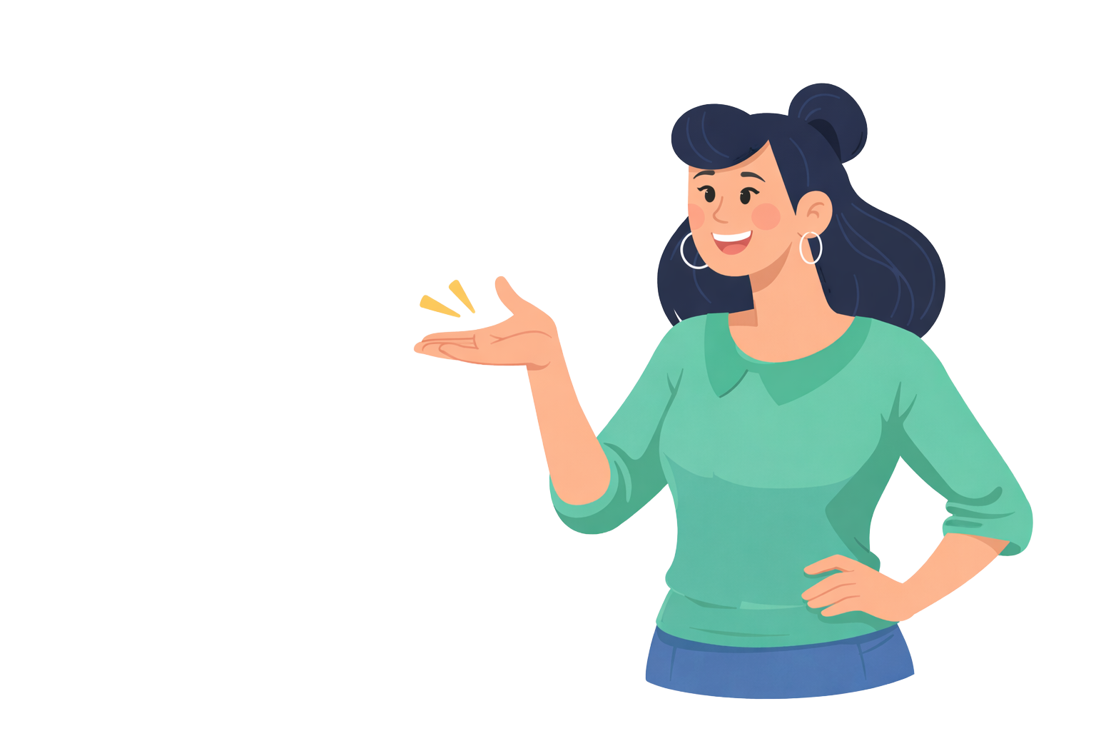 En tjej i grön tröja erbjuder hjälp för att fylla i Lokalhjälpens formulär för lokalsökande företag