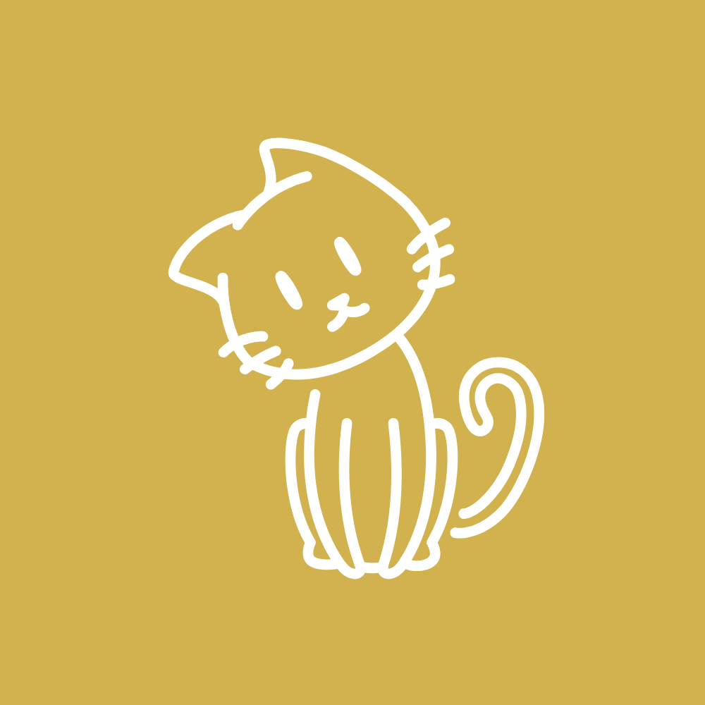 Illustration einer sitzenden Katze, die kurze tägliche Katzenbesuche darstellt.