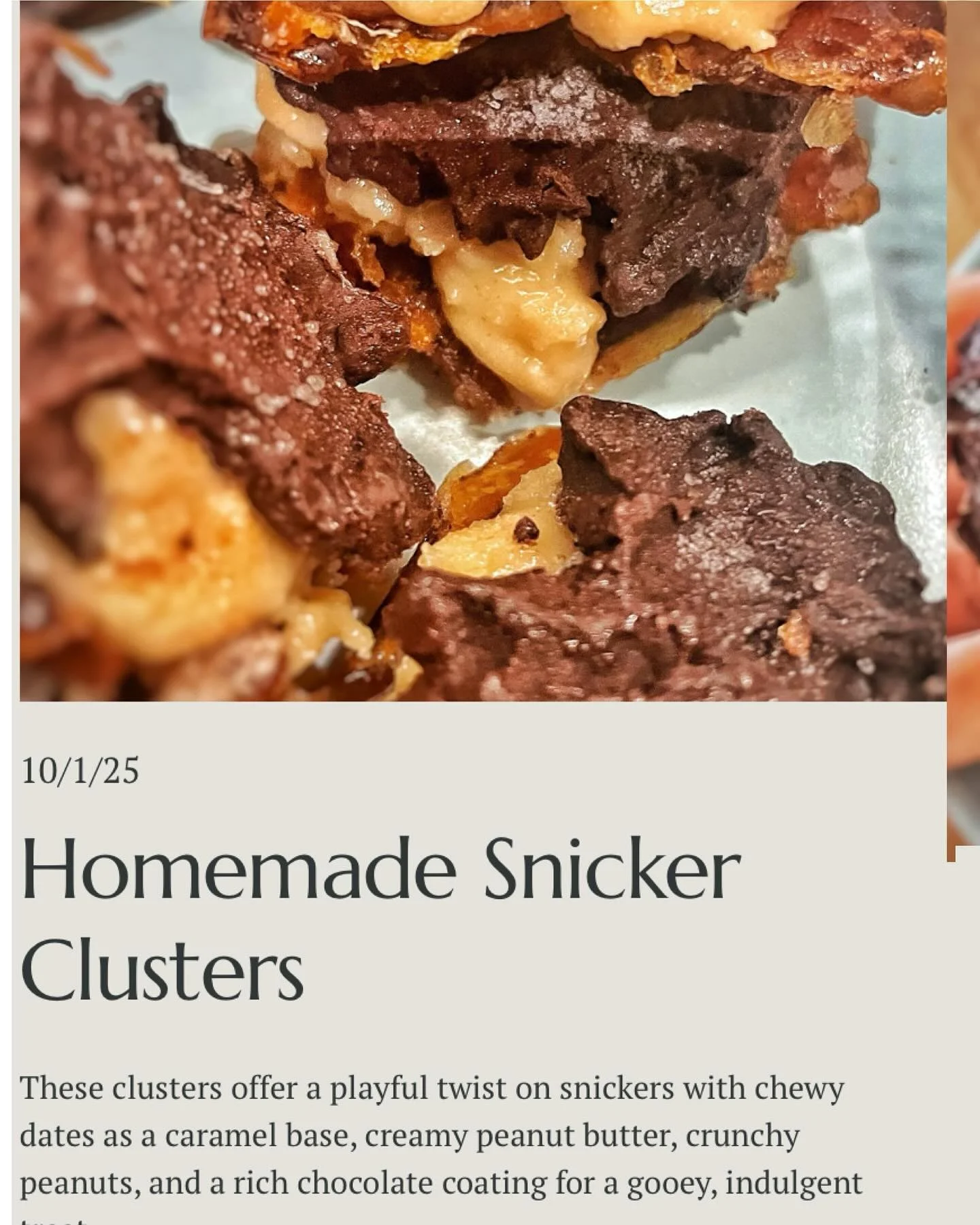 New Recipe Drop👇🏻

Say hello to the most indulgent yet wholesome homemade snicker clusters. 

The best part? They are ridiculously easy to make, freezer-friendly and give you all the sweet satisfaction without the guilt! 

Oh and 👀 you might find 