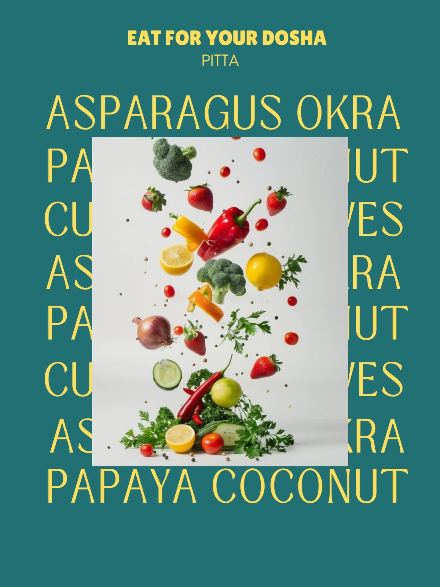 Pitta energy thrives on coolness, moderation and ease.

Think cucumber, coconut, berries, papaya, apple, leafy greens- foods that soothe the fire, calm intensity and bring balance🧘🏻&zwj;♀️

Eat for your dosha, eat for your balance✨