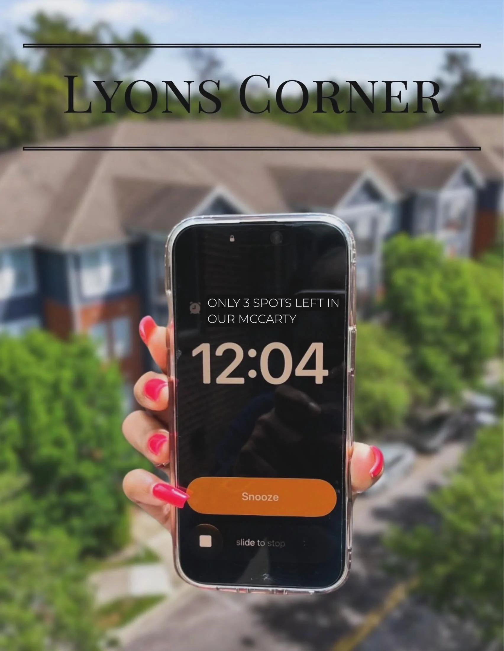 OH NO!&hellip;.There&rsquo;s only 3 spots remaining in our 3x3 Mccarty floor-plan. Your next favorite apartment is waiting for you at Lyons Corner! 🏡 

Limited availability means now&rsquo;s the time to find your new spot before it&rsquo;s gone!

📍