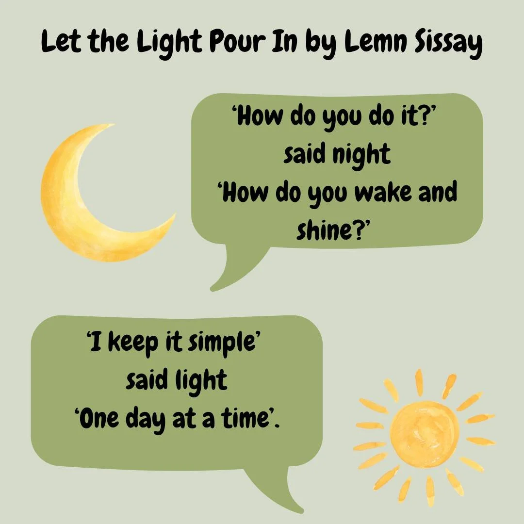 ✍🏻 National Poetry Day ✍🏻

What&rsquo;s a poem that has stayed with you? 💭

For our CEO Fiona Carden, it&rsquo;s Let the Light Pour In by Lemn Sissay,  a poem about hope, light and choosing to keep moving towards it.

Here&rsquo;s what Fiona said: